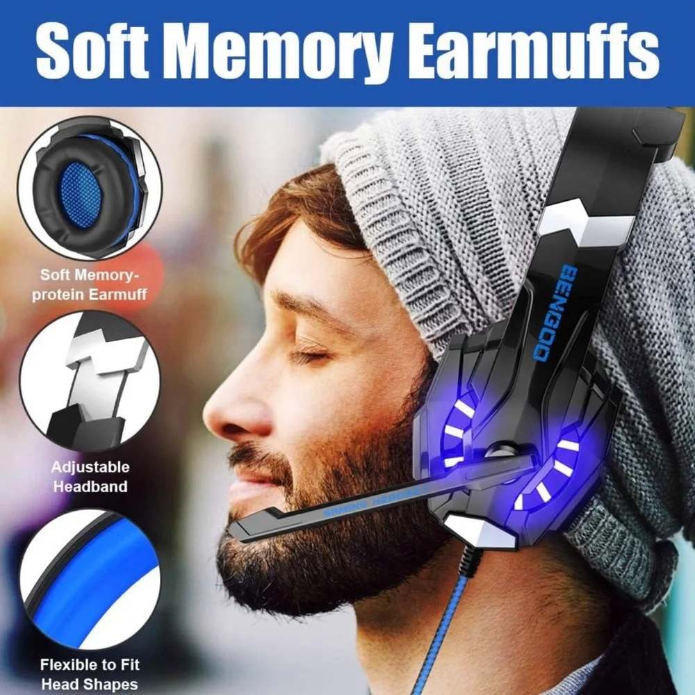 G9000 Stereo Gaming Headset for PS4 PC Xbox One PS5 Controller